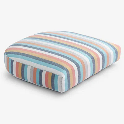 The Company Store Contour Chair Cushion In Blue/orange/coral