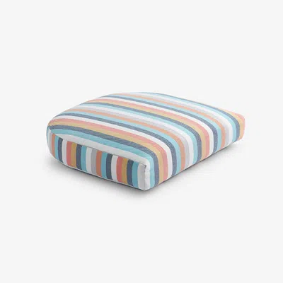 The Company Store Contour Chair Cushion In Blue/orange/coral