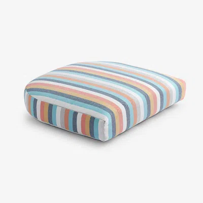 The Company Store Contour Chair Cushion In Blue/orange/coral