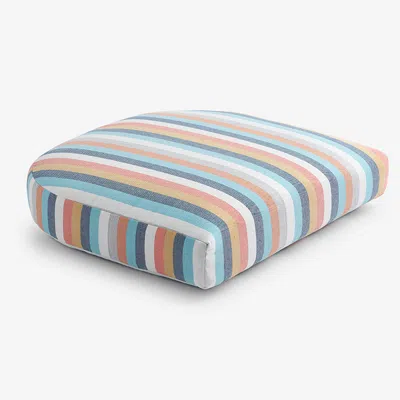 The Company Store Contour Chair Cushion In Blue/orange/coral