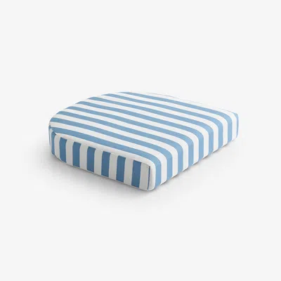 The Company Store Contour Chair Cushion In Blue/white