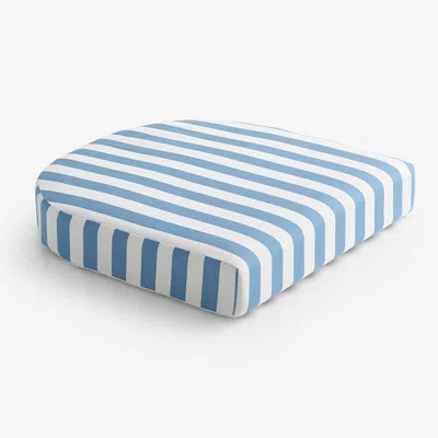 The Company Store Contour Chair Cushion In Blue/white