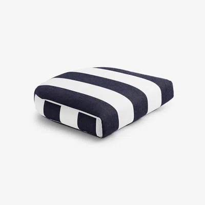 The Company Store Contour Chair Cushion In Blue/white