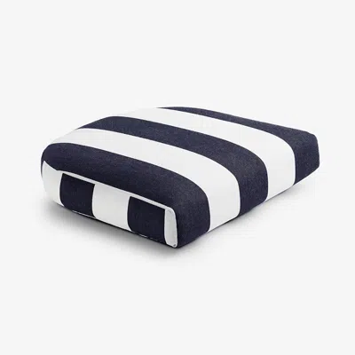 The Company Store Contour Chair Cushion In Blue/white