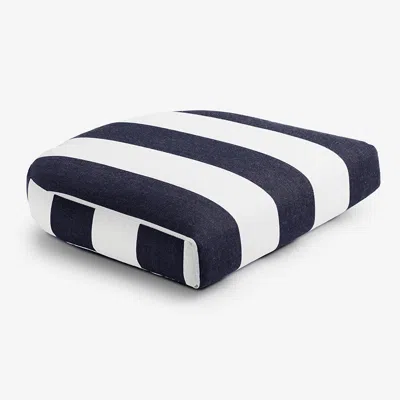 The Company Store Contour Chair Cushion In Blue/white