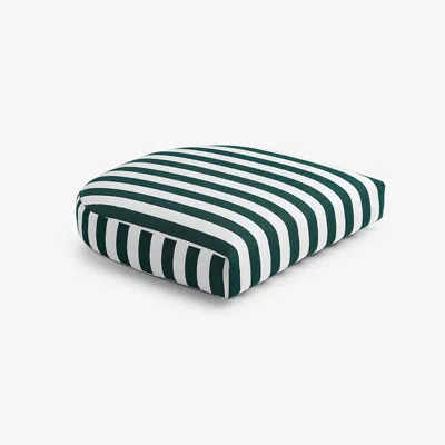 The Company Store Contour Chair Cushion In Green/white