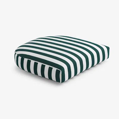 The Company Store Contour Chair Cushion In Green/white