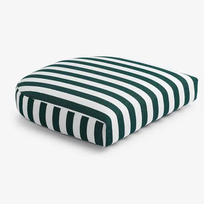 The Company Store Contour Chair Cushion In Green/white
