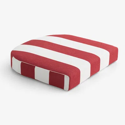 The Company Store Contour Chair Cushion In Red/white