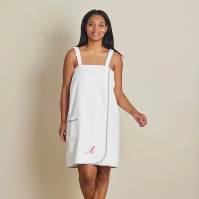 The Company Store Contrast Piping Women's Shower Wrap In Black/white