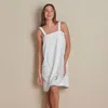 The Company Store Contrast Piping Women's Shower Wrap In Blue/white