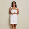 The Company Store Contrast Piping Women's Shower Wrap In Pink/white