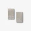 The Company Store Cotton And Linen Mélange Washcloths, Set Of 2 In Beige