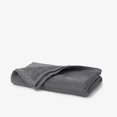 The Company Store Cotton Fleece Blanket Throw In Gray Flannel