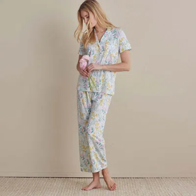 The Company Store Cotton Modal Women's Cropped Pants Pajama Set In Spring