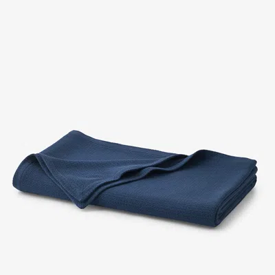 The Company Store Cotton Weave Blanket In Blue