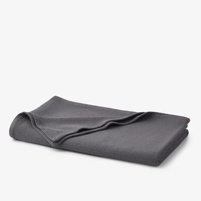 The Company Store Cotton Weave Blanket In Slate Gray