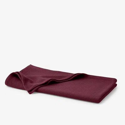 The Company Store Cotton Weave Blanket Throw In Purple/red