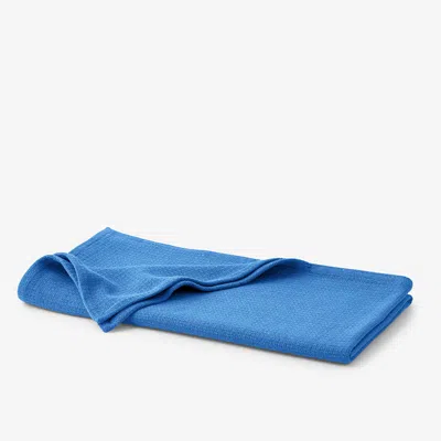 The Company Store Cotton Weave Throw Blanket In Marine Blue