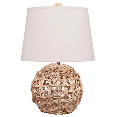 The Company Store Crisscross Corn Rope Table Lamp In Beige