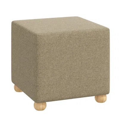 The Company Store Cube Ottoman In Beige