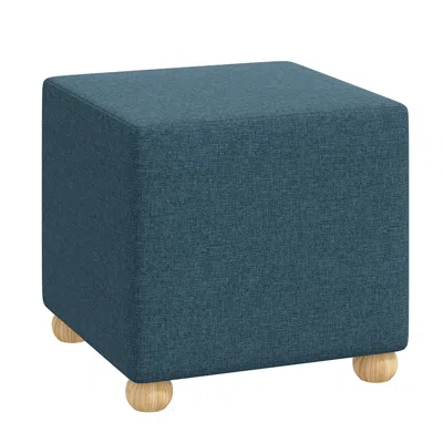 The Company Store Cube Ottoman In Navy