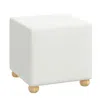 The Company Store Cube Ottoman In White