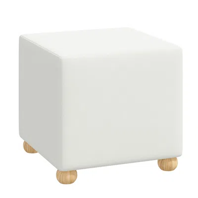 The Company Store Cube Ottoman In White