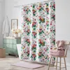 The Company Store Dahlia Classic Cool Cotton Percale Shower Curtain In Green/pink/multi