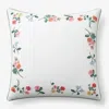 The Company Store Dahlia Decorative Square Pillow Cover In Green/pink/multi