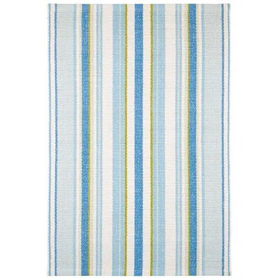 The Company Store Daphne Stripe Handwoven Cotton Rug In Blue