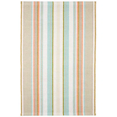 The Company Store Daphne Stripe Handwoven Cotton Rug In Sky
