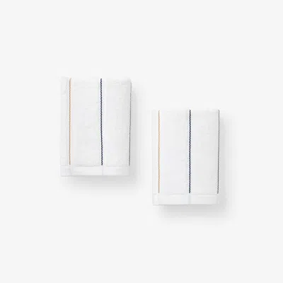 The Company Store Dash & Stripe Washcloths, Set Of 2