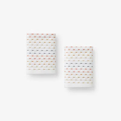 The Company Store Dash & Stripe Washcloths, Set Of 2