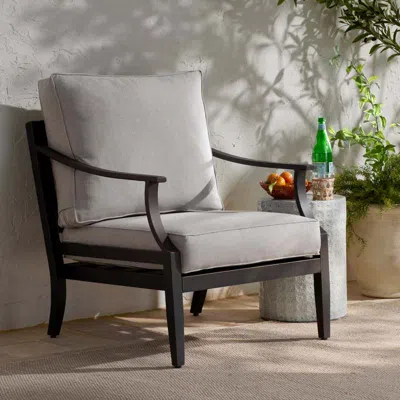 The Company Store Deep Seat Chair & Seatback Cushion In Gray