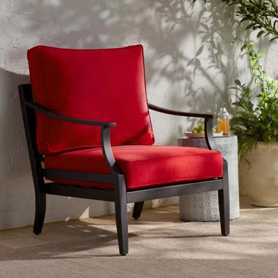 The Company Store Deep Seat Chair & Seatback Cushion In Jockey Red
