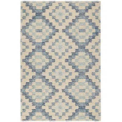 The Company Store Diamond Cove Hand Tufted Wool Rug In Blue/ivory