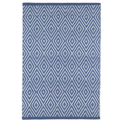 The Company Store Diamond Handwoven Indoor/outdoor Rug In Blue