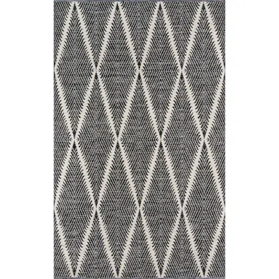 The Company Store Diamond Leaf Handwoven Outdoor Rug In Black