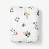 The Company Store Ditsy Dahlia Classic Cool Cotton Percale Fitted Bed Sheet In Green/pink/multi