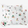 The Company Store Ditsy Dahlia Classic Cool Cotton Percale Sham In Green/pink/multi