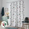 The Company Store Ditsy Dahlia Classic Cool Cotton Percale Shower Curtain In Green/pink/multi