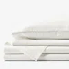 The Company Store Dobby Stripe Classic Smooth Wrinkle-free Sateen Bed Sheet Set In Ivory