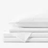 The Company Store Dobby Stripe Classic Smooth Wrinkle-free Sateen Bed Sheet Set In White