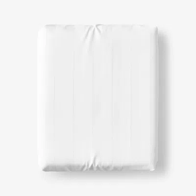The Company Store Dobby Stripe Classic Smooth Wrinkle-free Sateen Fitted Bed Sheet In White