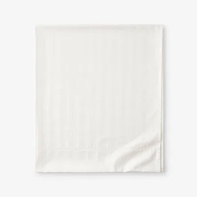 The Company Store Dobby Stripe Classic Smooth Wrinkle-free Sateen Flat Bed Sheet In Ivory