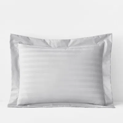 The Company Store Dobby Stripe Classic Smooth Wrinkle-free Sateen Sham In Gray
