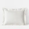 The Company Store Dobby Stripe Classic Smooth Wrinkle-free Sateen Sham In Ivory