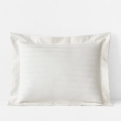 The Company Store Dobby Stripe Classic Smooth Wrinkle-free Sateen Sham In Ivory