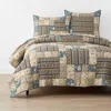 The Company Store Dorothea Patchwork Quilt In Blue/brown